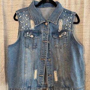Studded Denim Vest